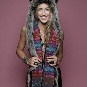 Grey Wolf Spirit Hood with Internal Speakers